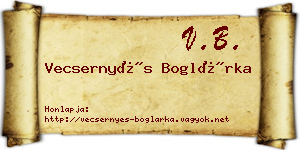 Vecsernyés Boglárka névjegykártya
